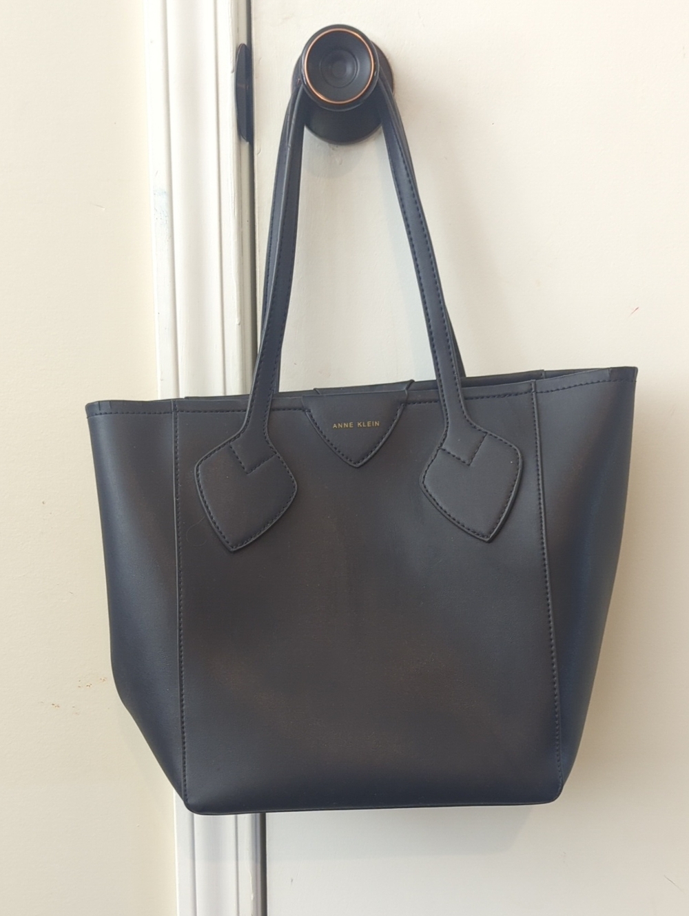 Anne Klein Navy Leather Tote